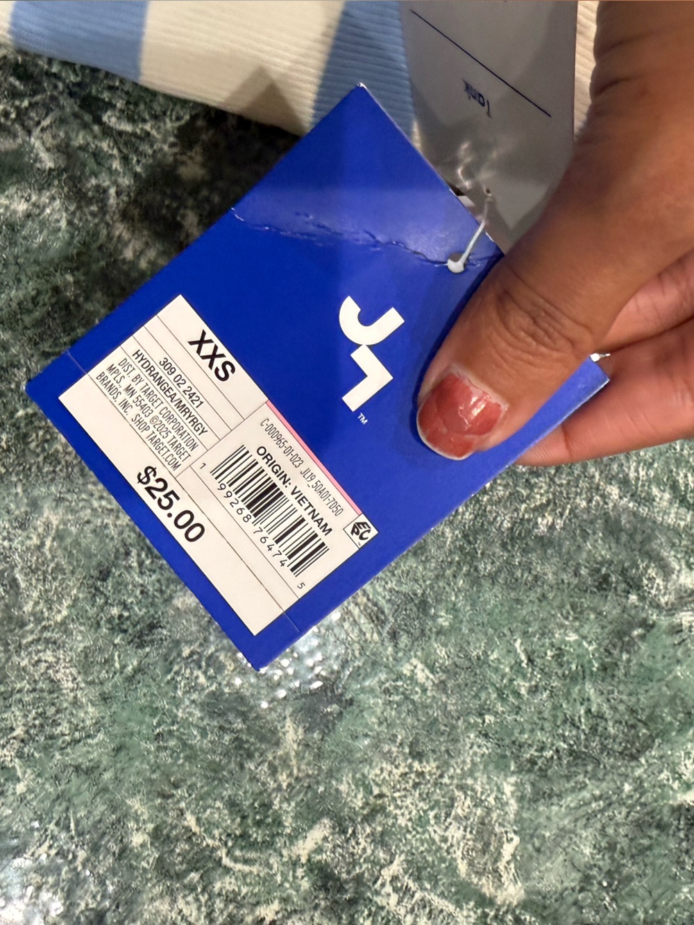 JoyLab Women's Seamless Cropped Support Tank Top, S - Periwinkle Stripe XXS NWT - Picture 6 of 7